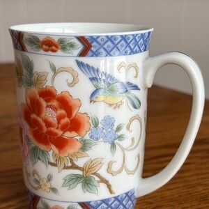 Takahashi San Francisco Porcelain Mug – Floral & Bird Design – 4.75” gift